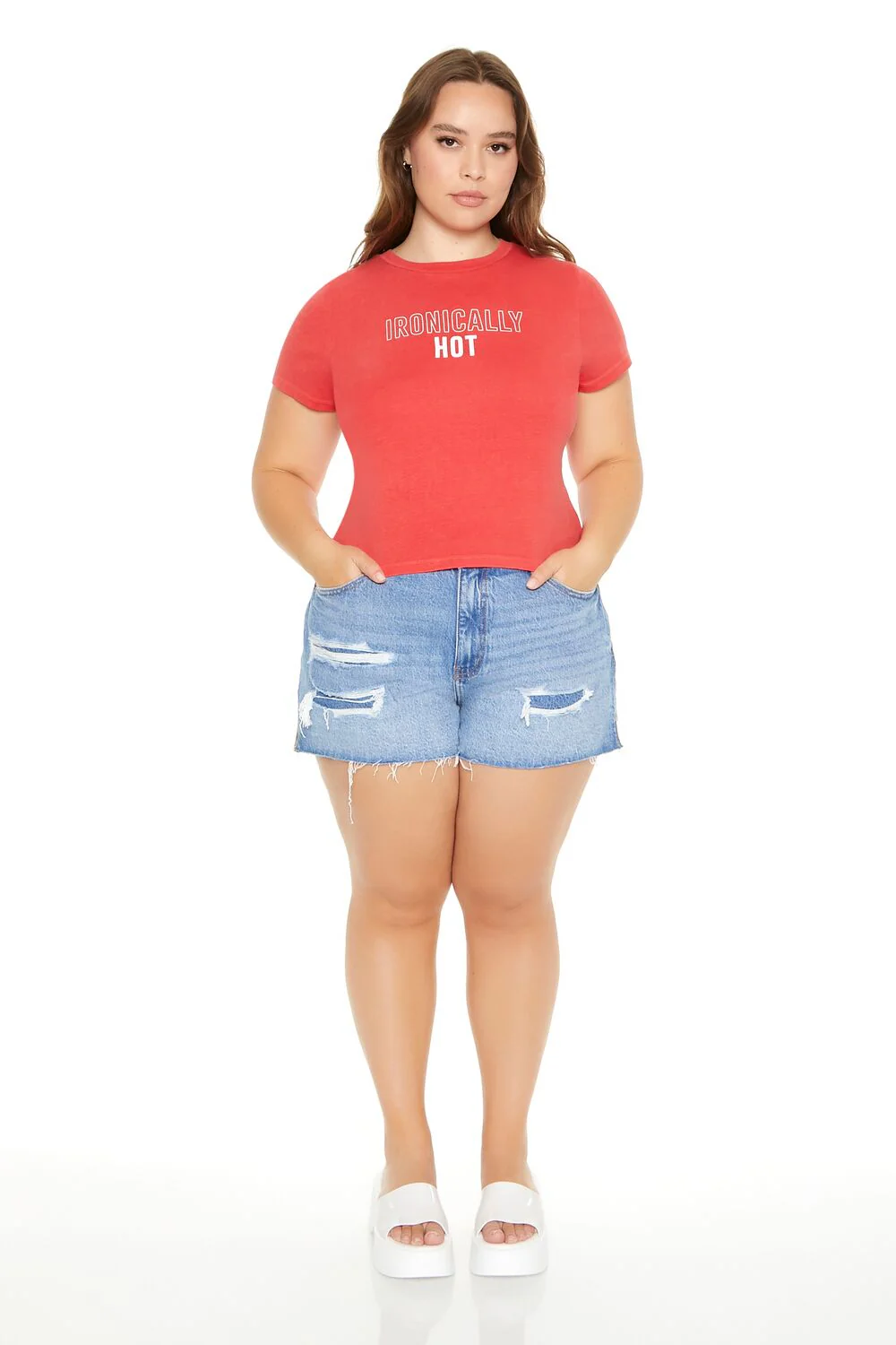 Plus Size Ironically Hot Baby Tee - Image 4