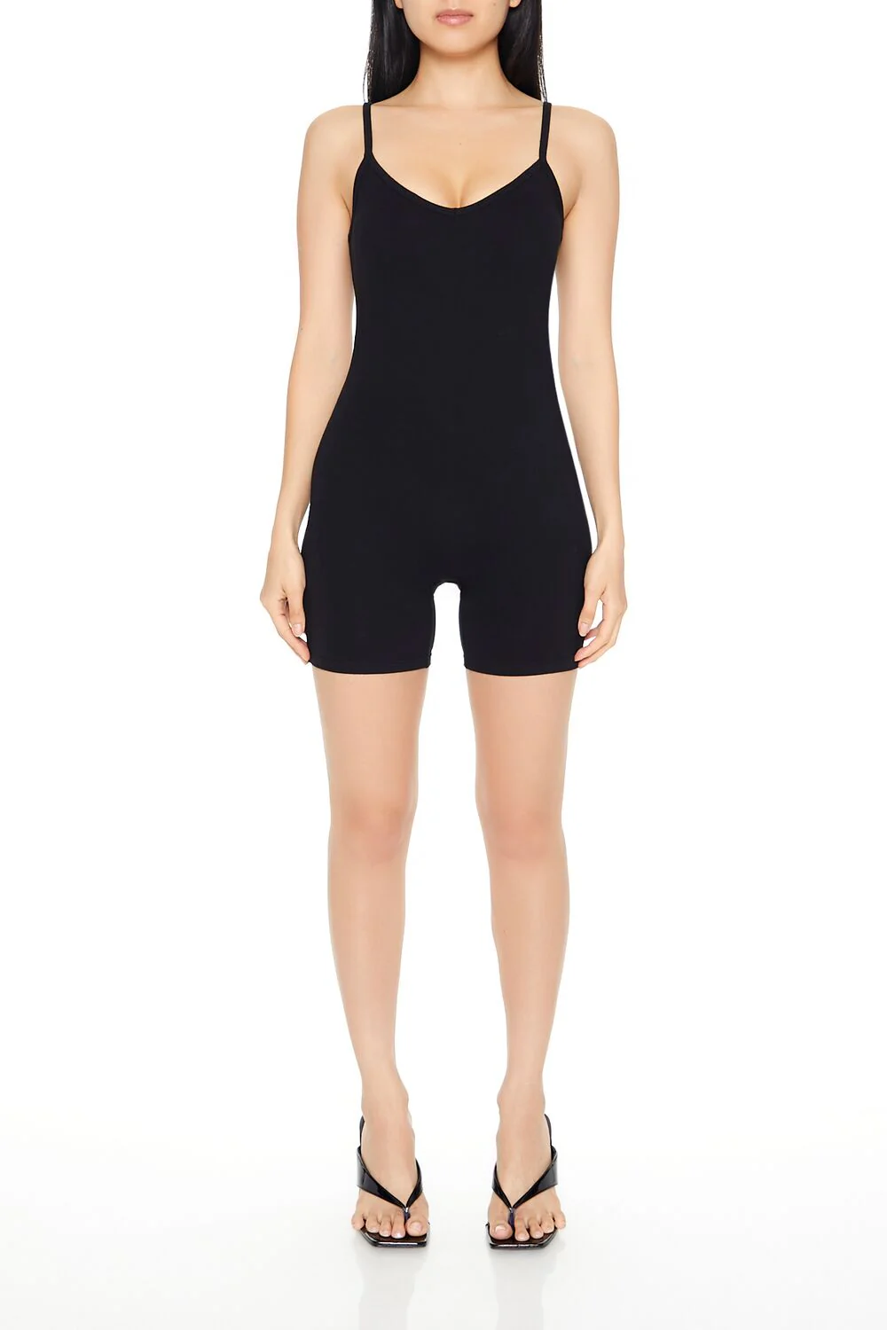 Fitted V-Neck Cami Romper - Image 4