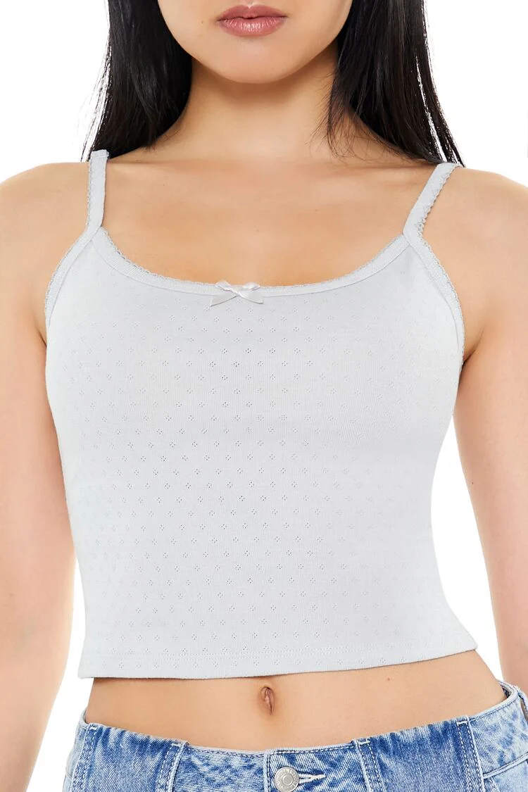 Pointelle Knit Bow Cami - Image 3