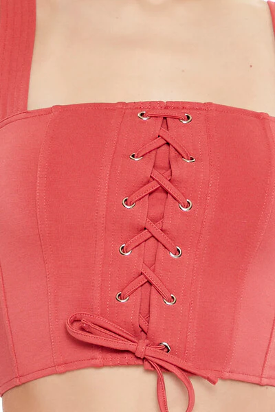 Lace-Up Crop Top - Image 3