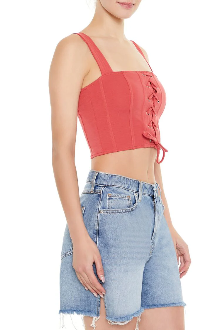Lace-Up Crop Top - Image 4