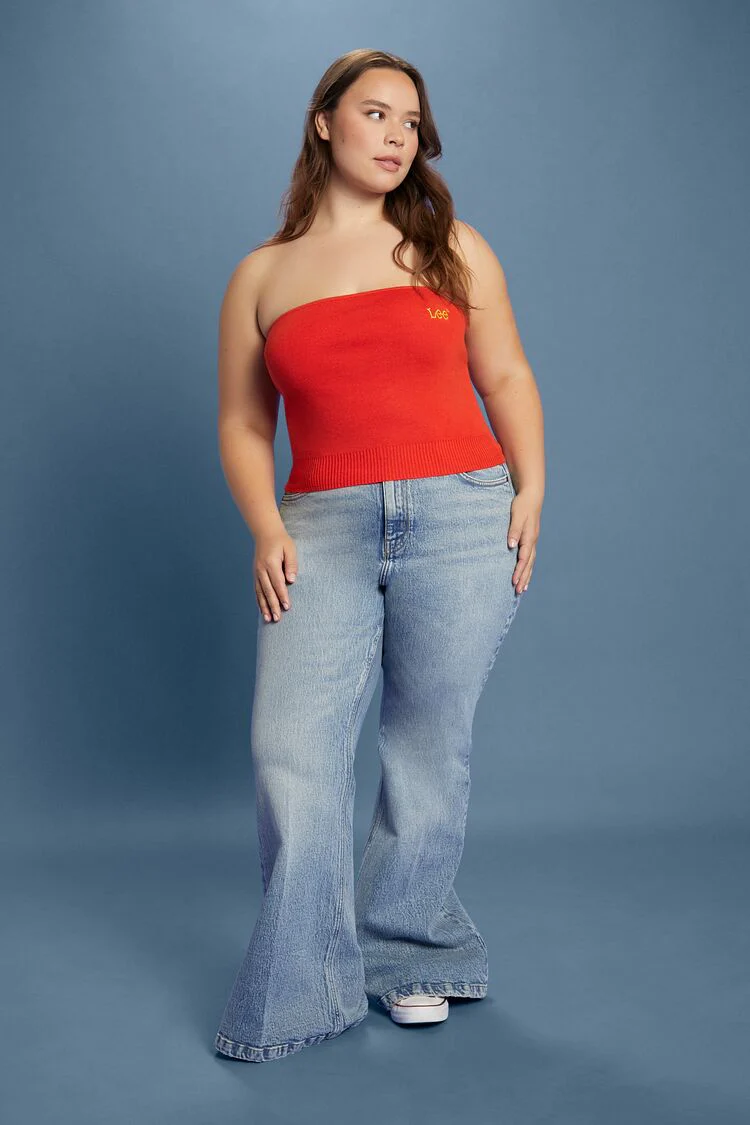 Plus Size Lee Sweater-Knit Tube Top - Image 2