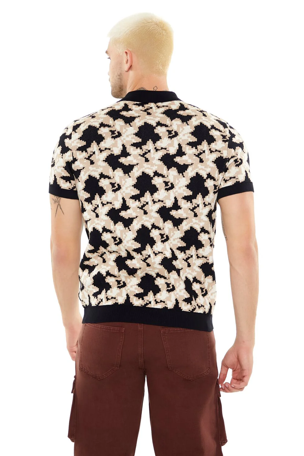 Sweater-Knit Floral Print Shirt - Image 3