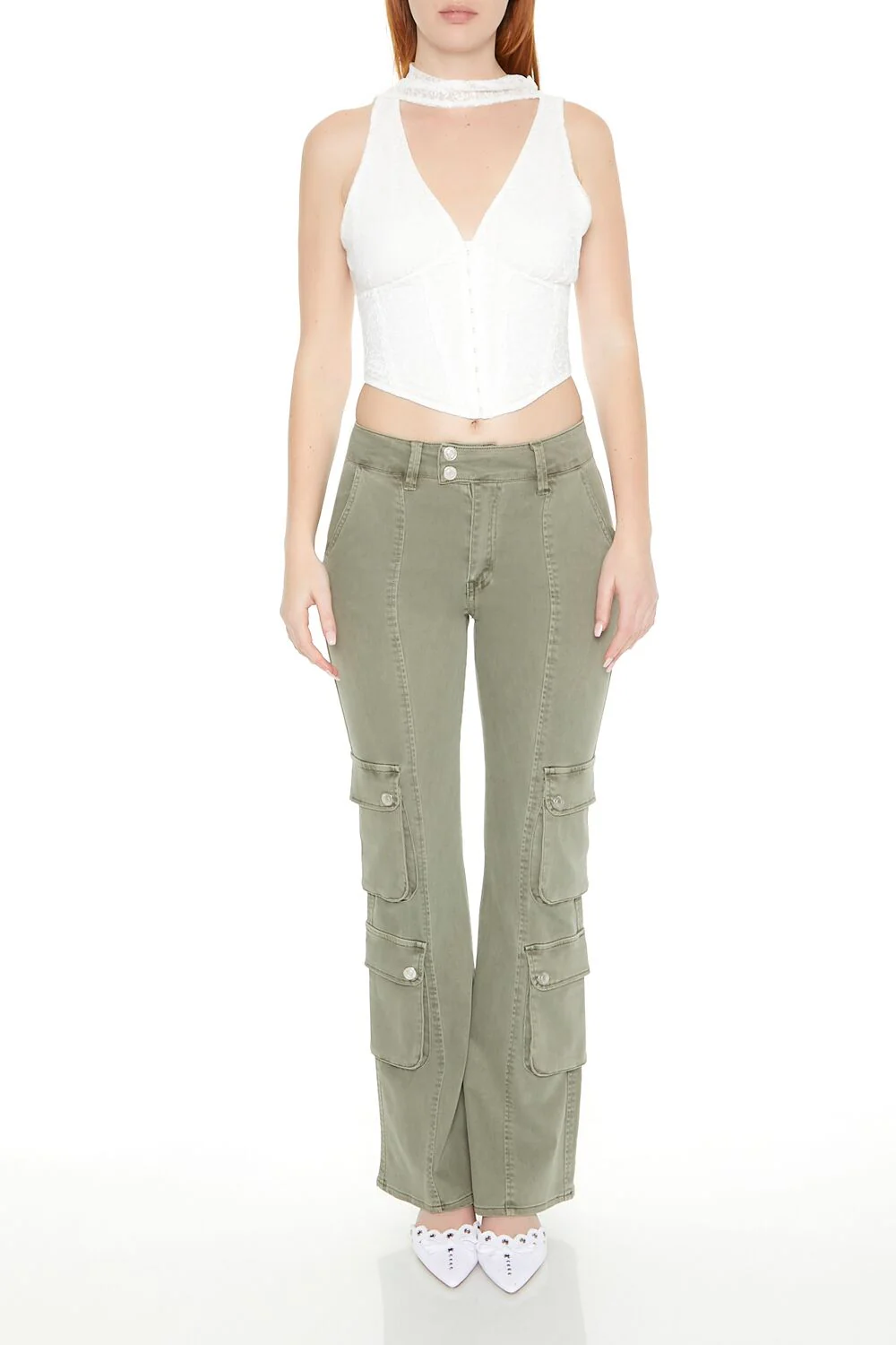 Lace Sash Corset Crop Top - Image 11