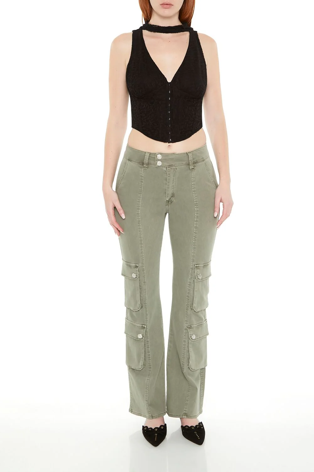 Lace Sash Corset Crop Top - Image 5