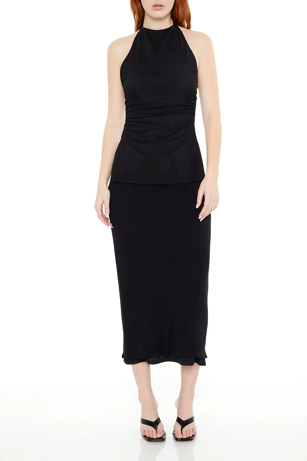 Mesh Ruched Halter Top - Image 4