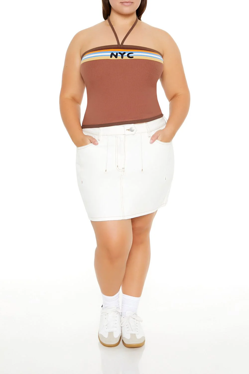 Plus Size NYC Halter Crop Top - Image 2