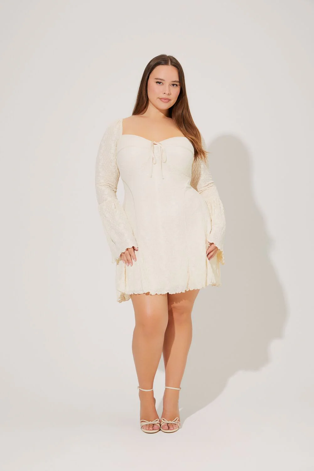 Plus Size Bell-Sleeve Mini Dress - Image 2