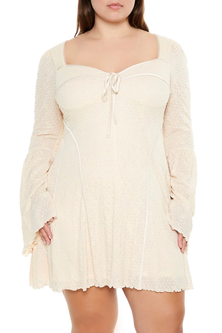 Plus Size Bell-Sleeve Mini Dress - Image 6