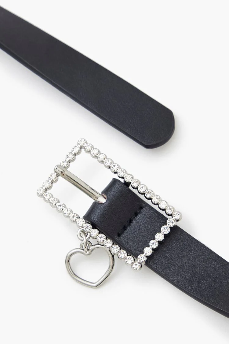 Girls Rhinestone Heart Belt (Kids) - Image 2
