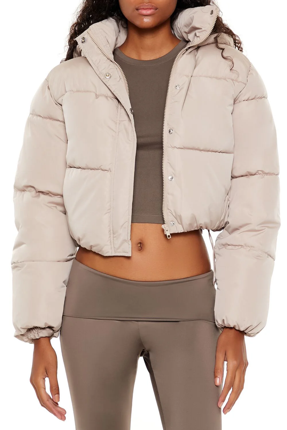 Hooded Cropped Puffer Jacket - Image 6