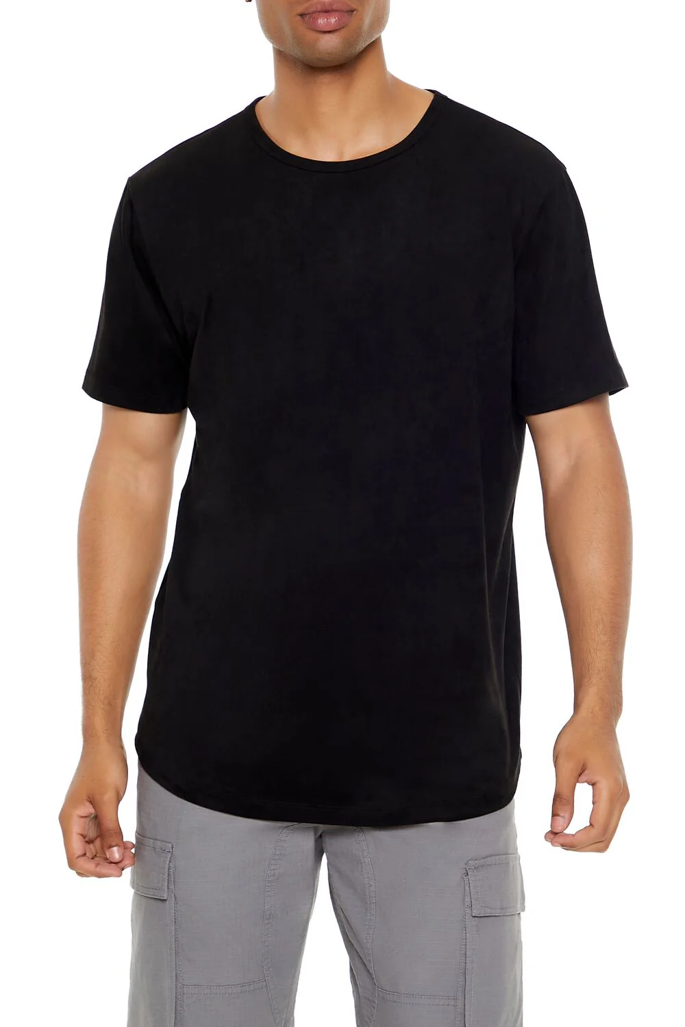 Velour Curved-Hem Tee - Image 6