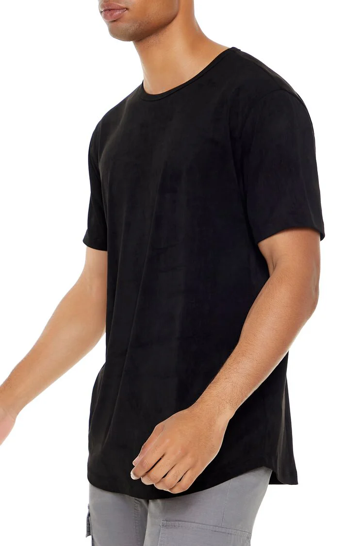 Velour Curved-Hem Tee - Image 9