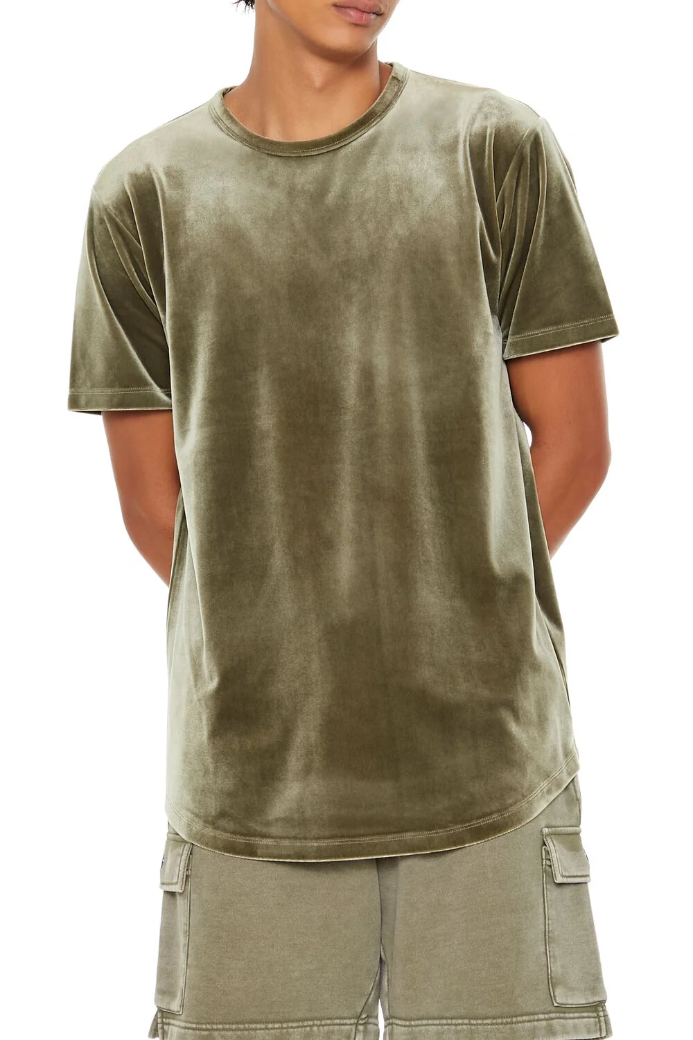 Velour Curved-Hem Tee - Image 11