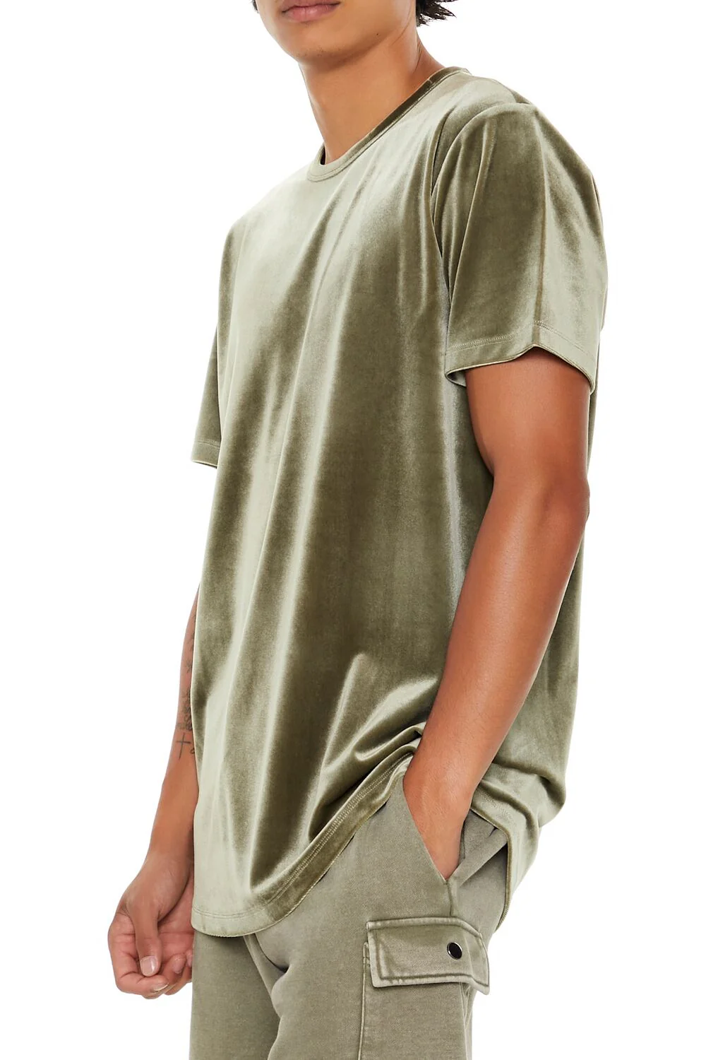 Velour Curved-Hem Tee - Image 13