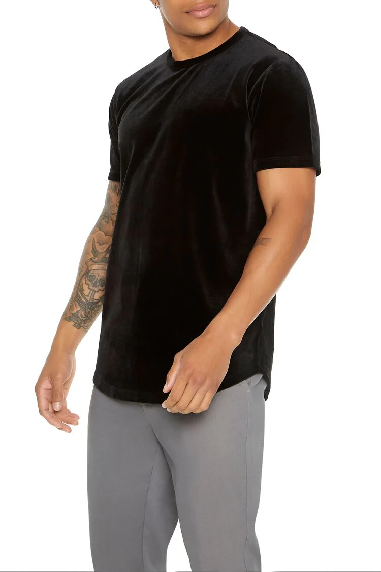 Velour Curved-Hem Tee - Image 2