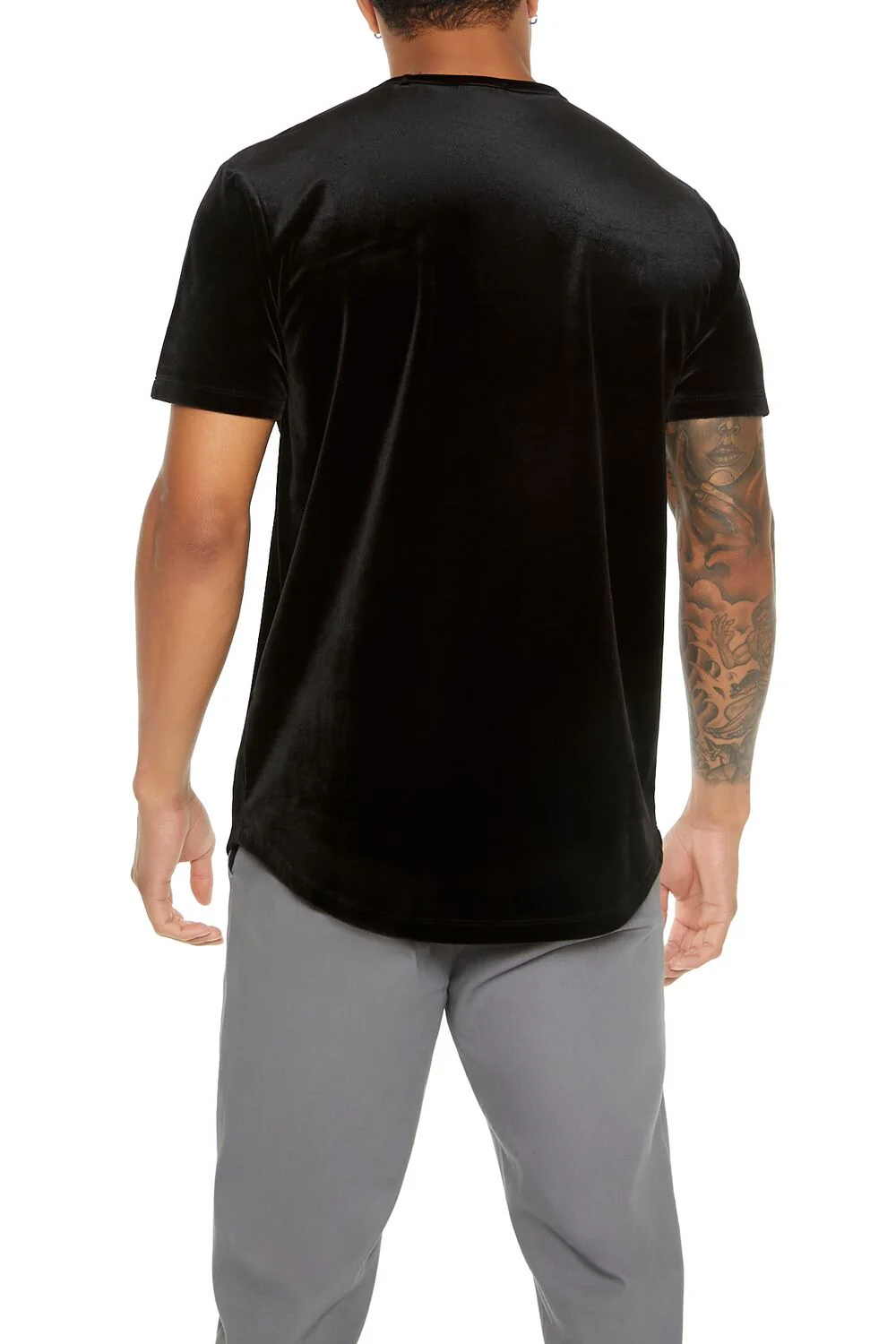 Velour Curved-Hem Tee - Image 3