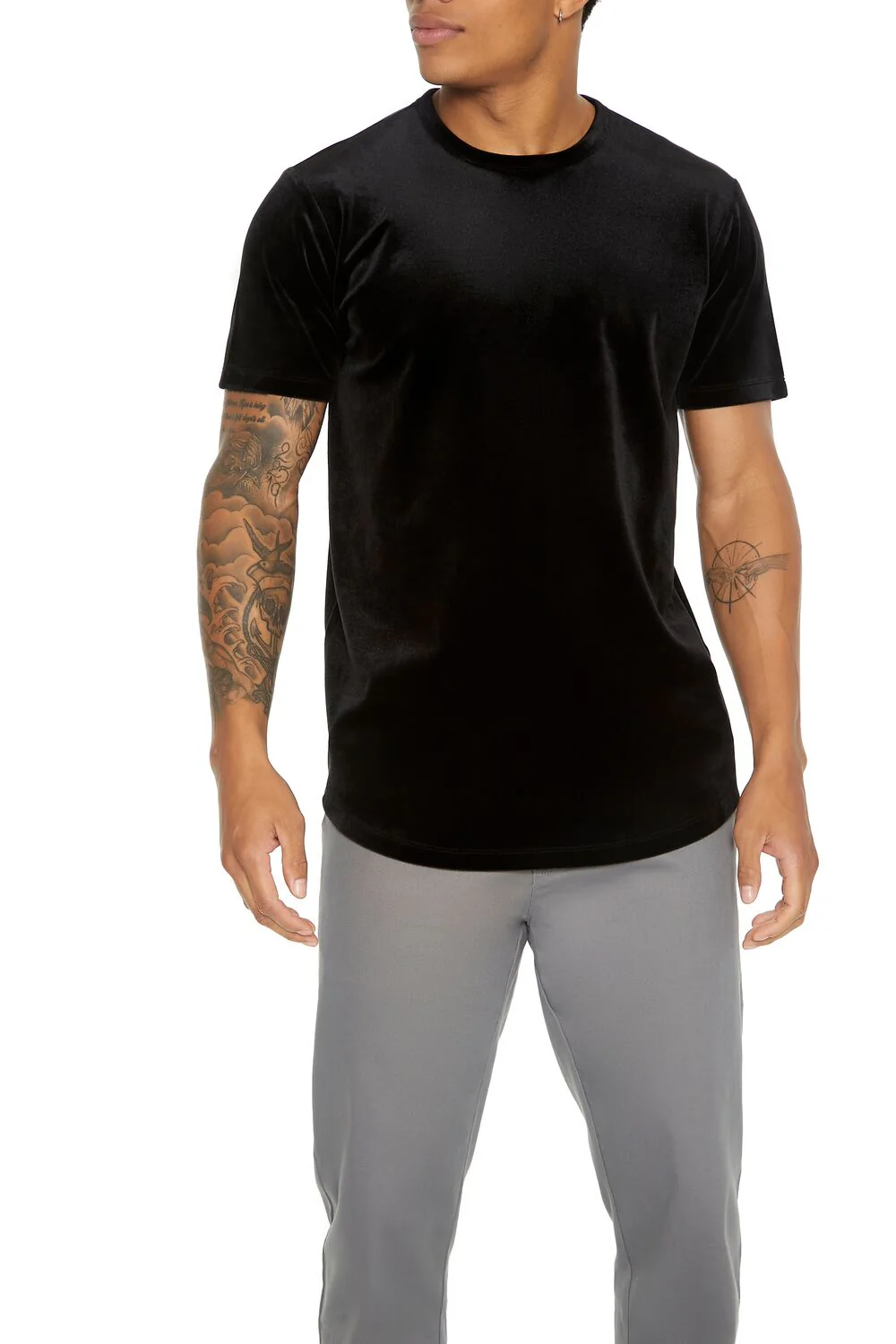 Velour Curved-Hem Tee - Image 5