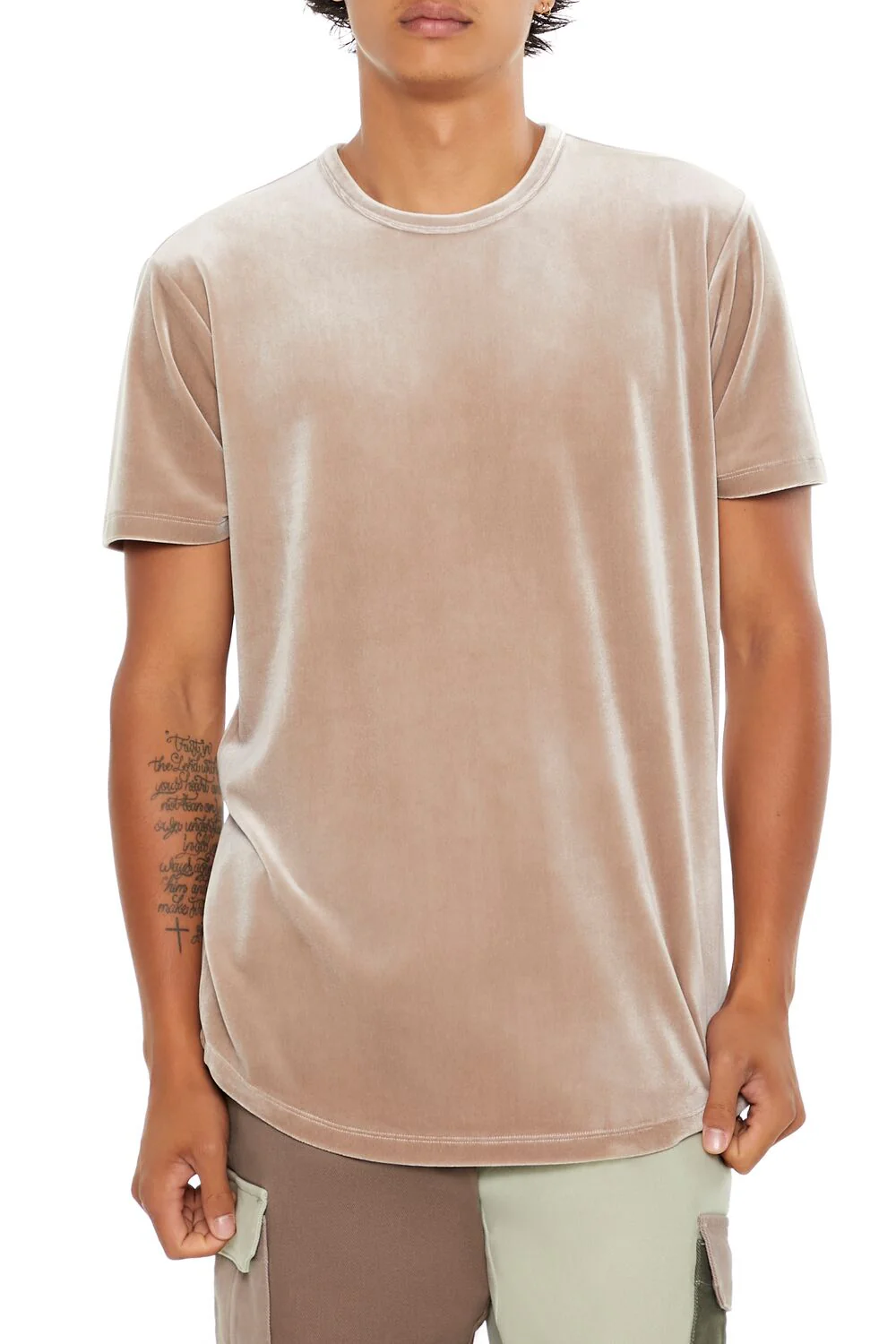 Velour Curved-Hem Tee - Image 6