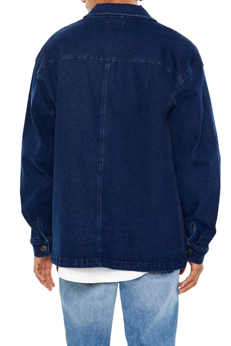 Denim Drop-Sleeve Shacket - Image 4