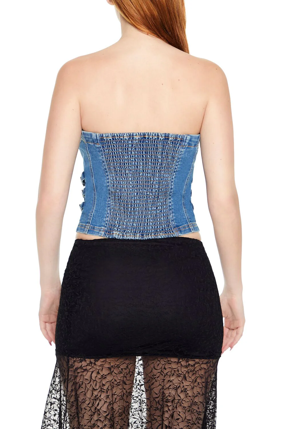 Denim Tube Crop Top - Image 6