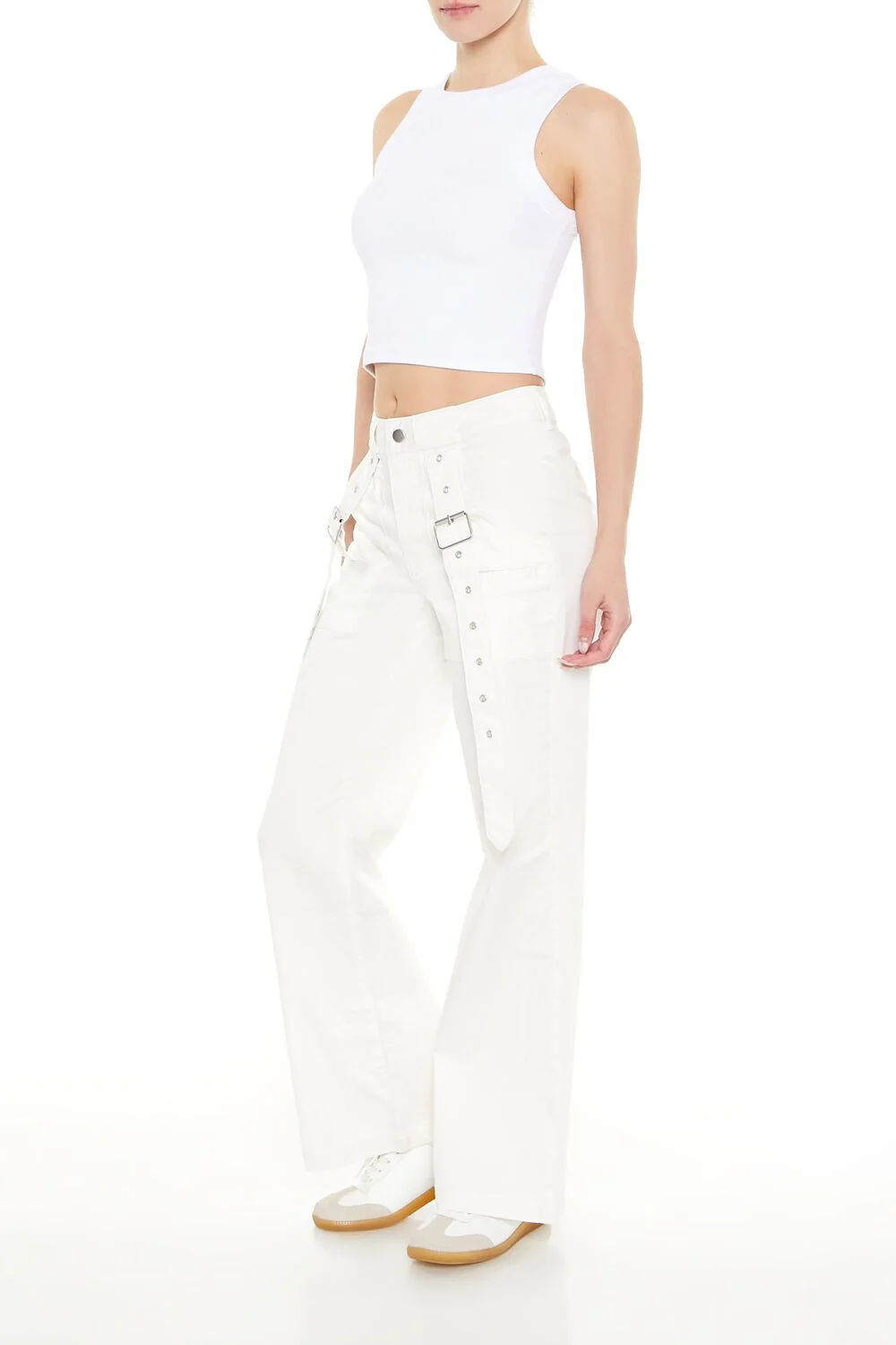 Buckled Twill Wide-Leg Pants - Image 2