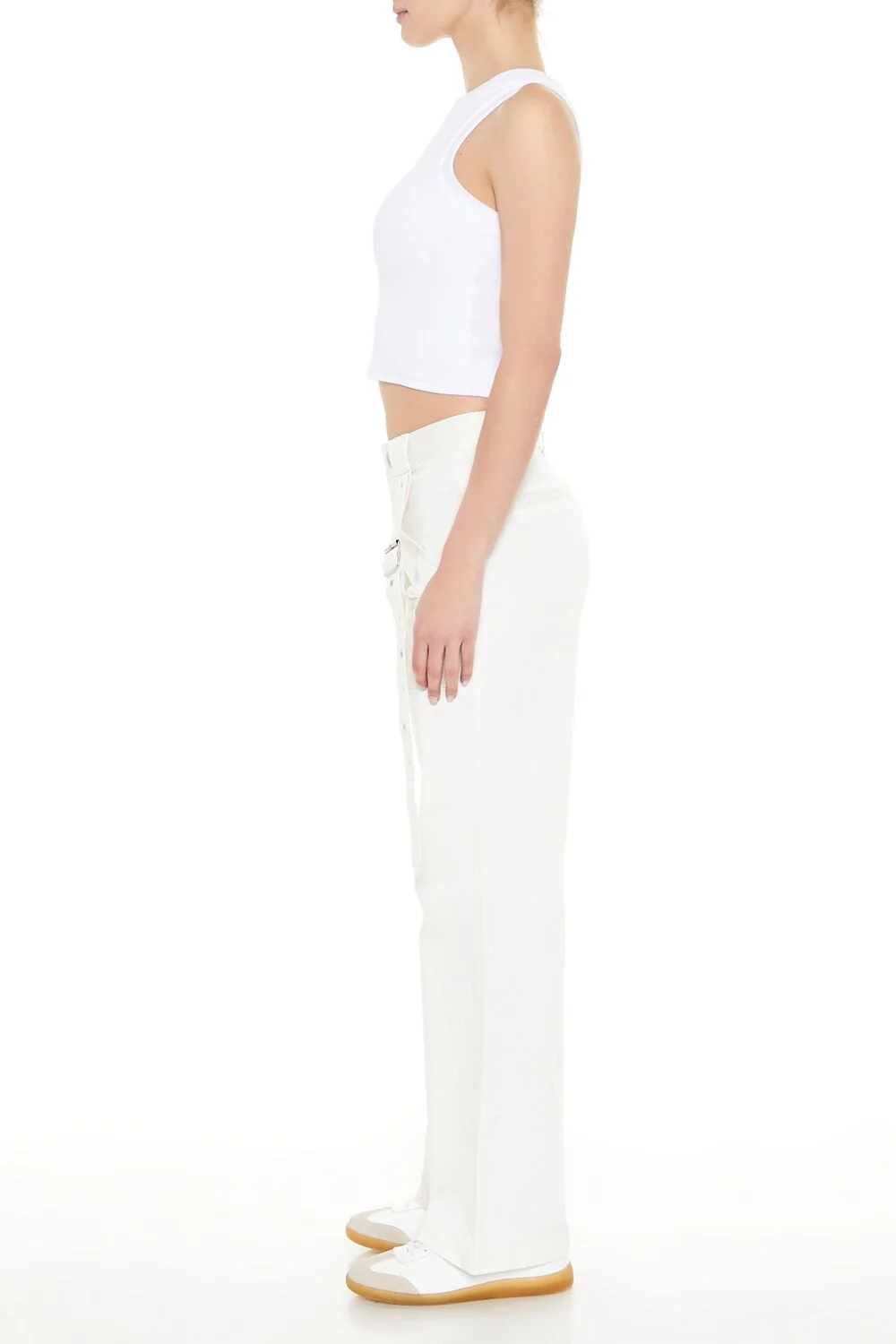 Buckled Twill Wide-Leg Pants - Image 3