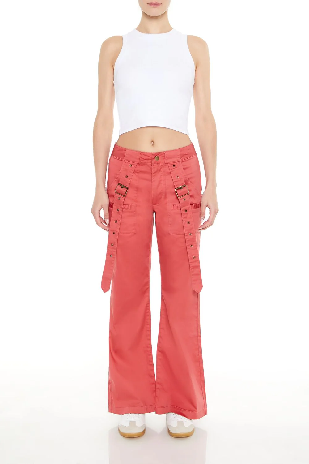 Buckled Twill Wide-Leg Pants - Image 5