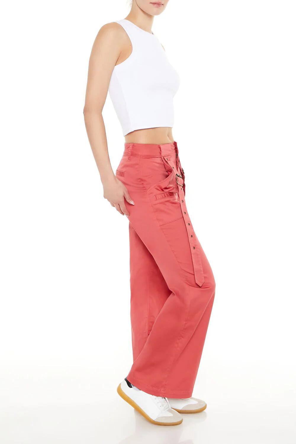 Buckled Twill Wide-Leg Pants - Image 7