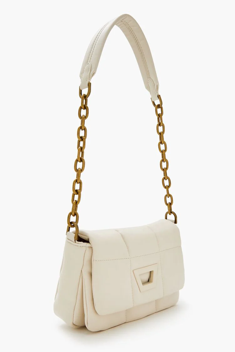 Quilted Faux Leather Shoulder Bag - Image 2