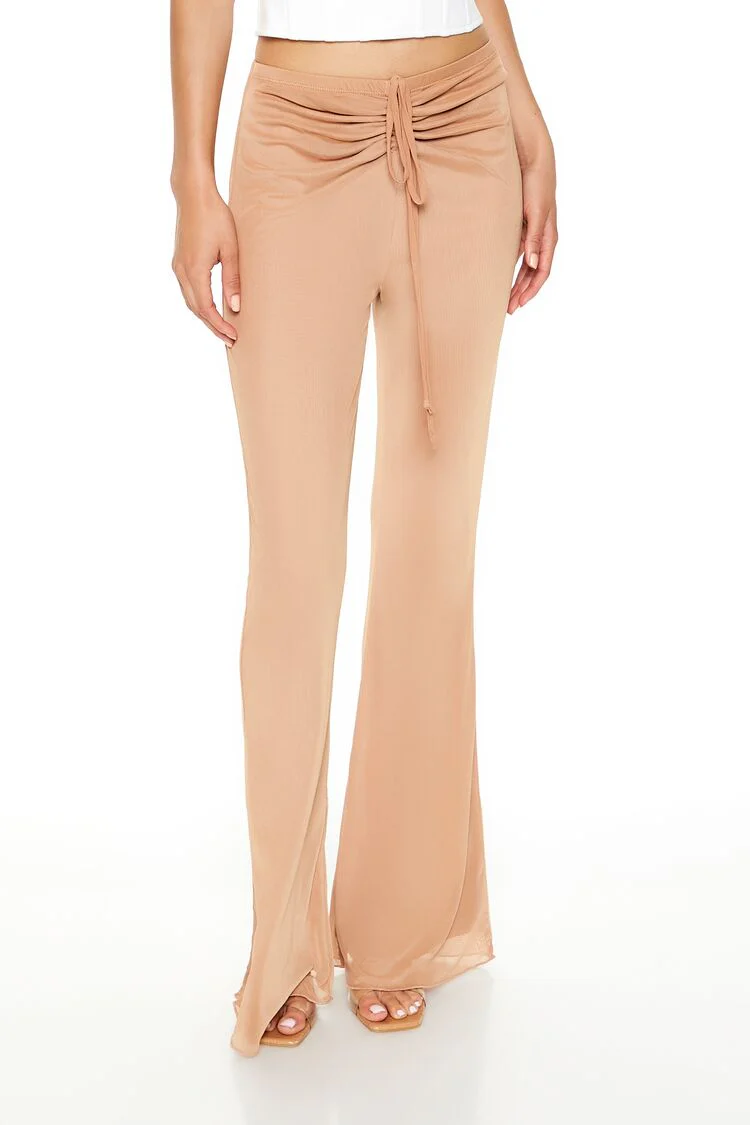 Ruched Drawstring Mesh Pants - Image 2