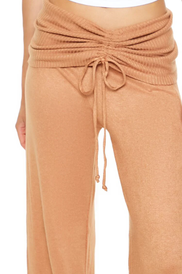 Ruched Drawstring Foldover Pants - Image 5