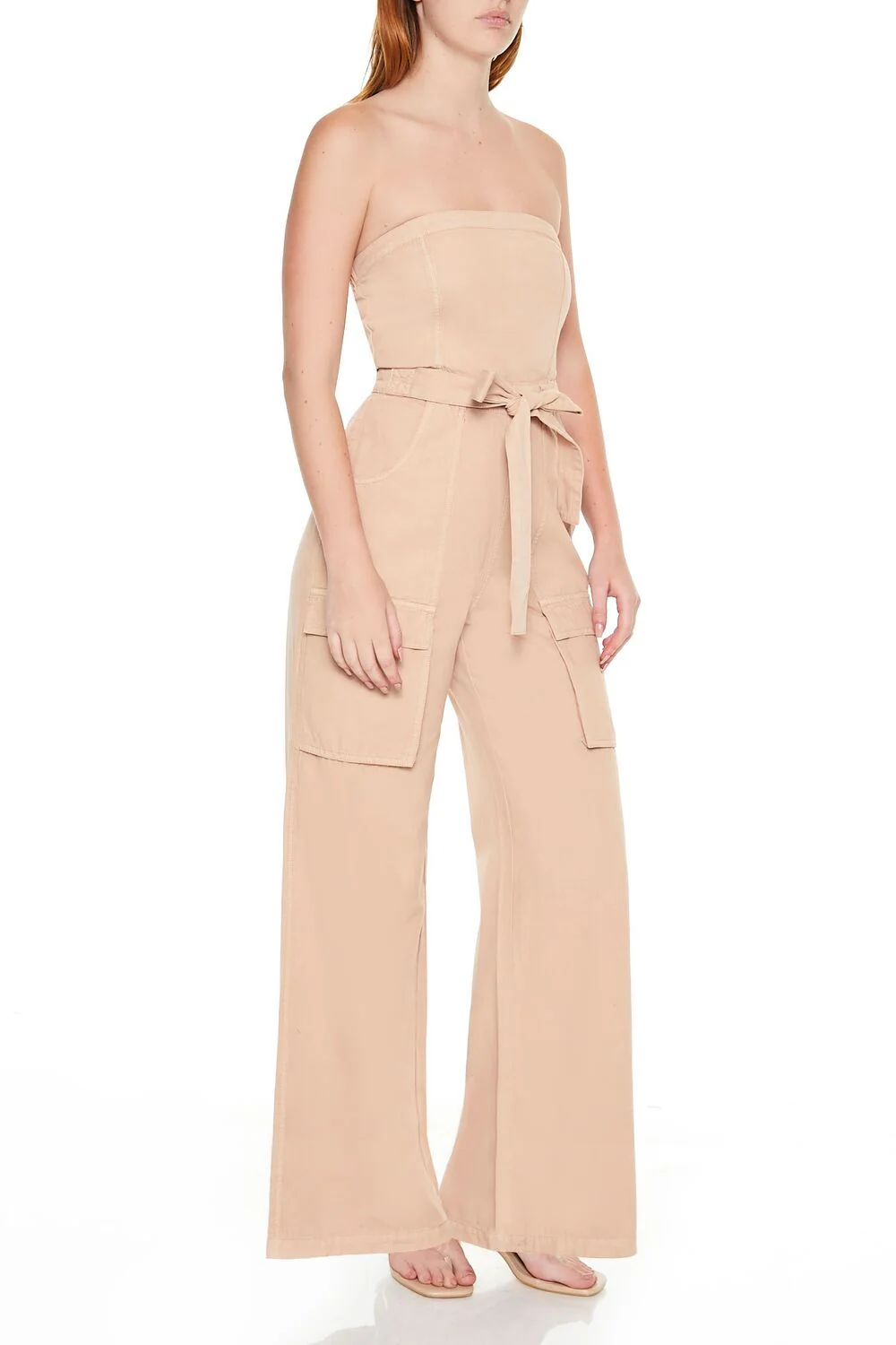 Strapless Tie-Front Cargo Jumpsuit - Image 3