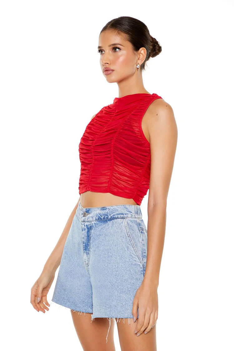 Sheer Mesh Crop Top - Image 2
