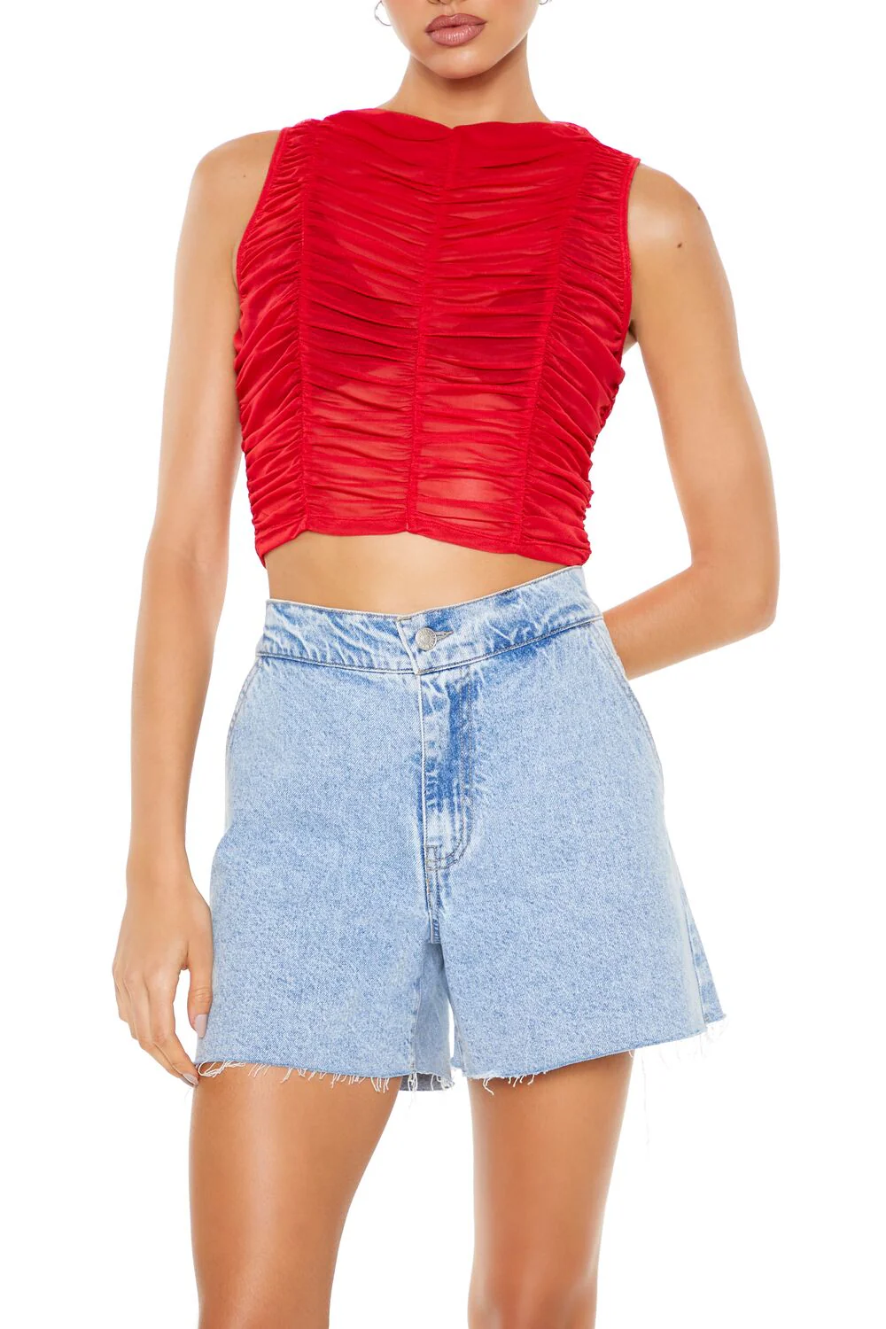 Sheer Mesh Crop Top - Image 5