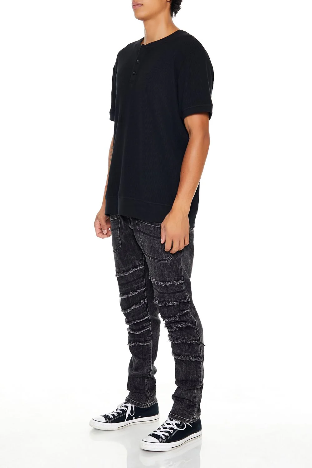 Slim-Fit Mid-Rise Frayed Jeans - Image 3
