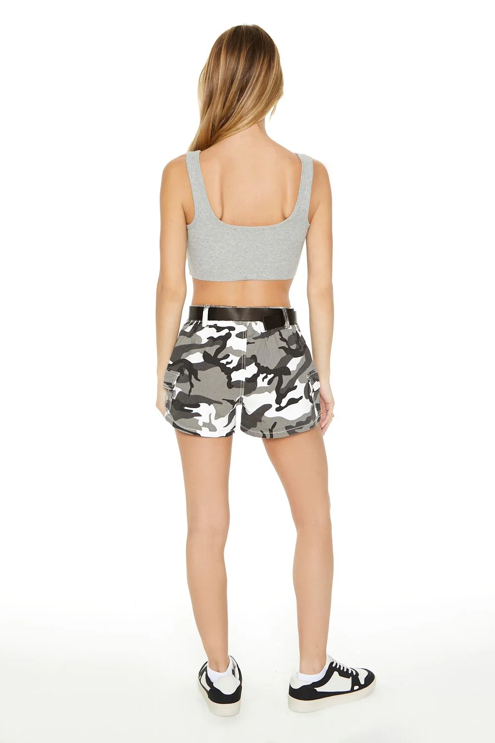 Belted Camo Print Shorts - Image 3