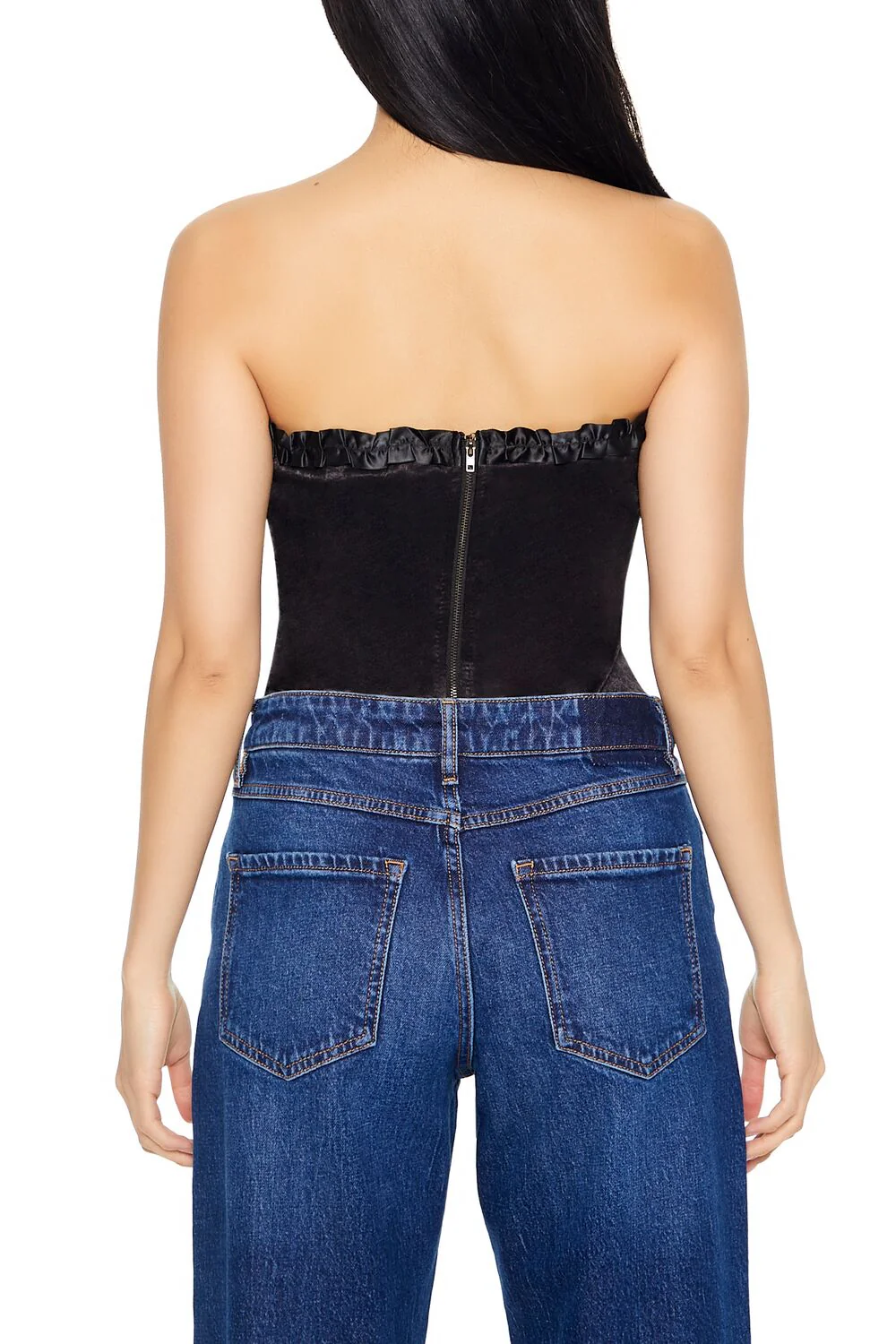 Satin Corset Bow Tube Top - Image 3