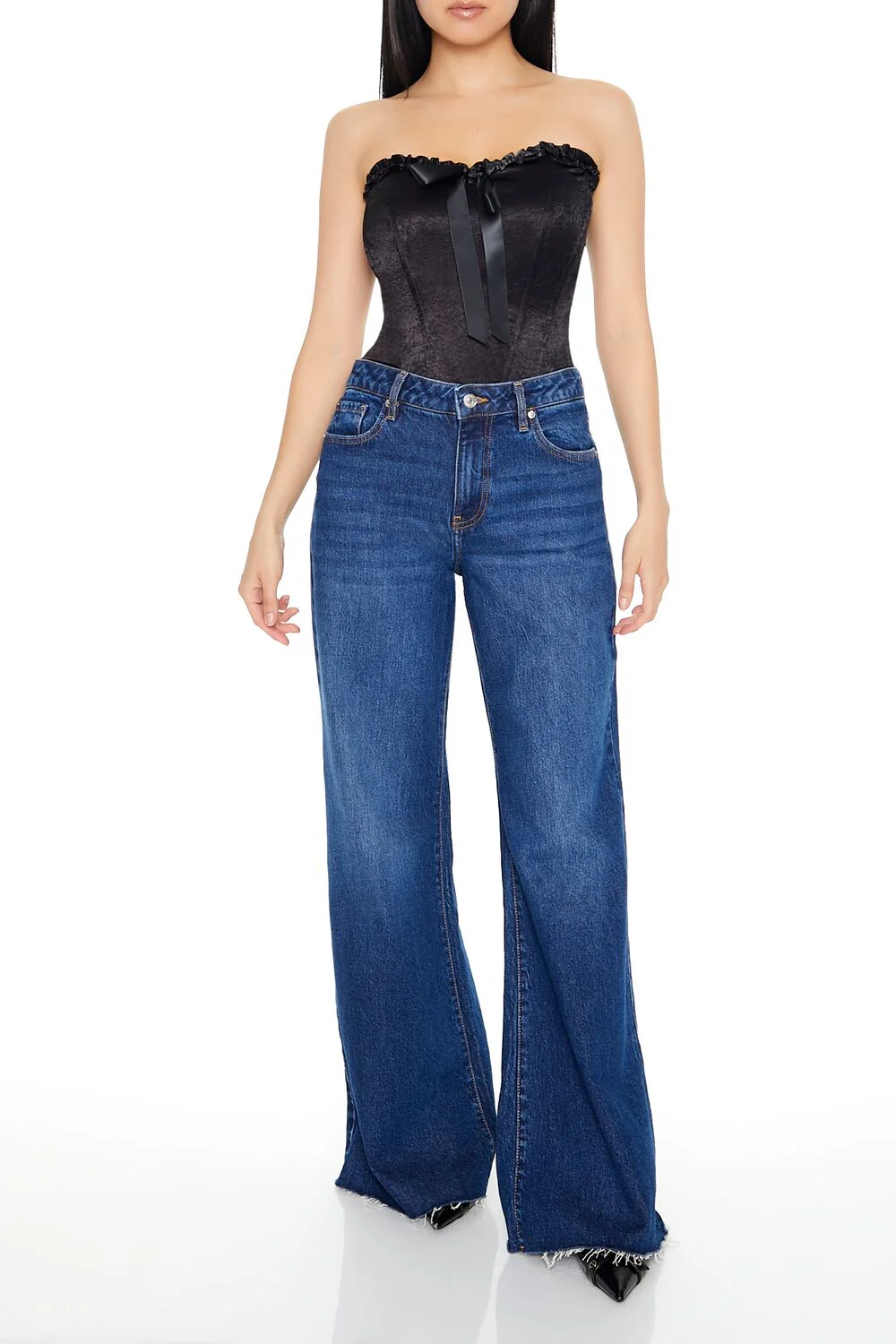 Satin Corset Bow Tube Top - Image 4