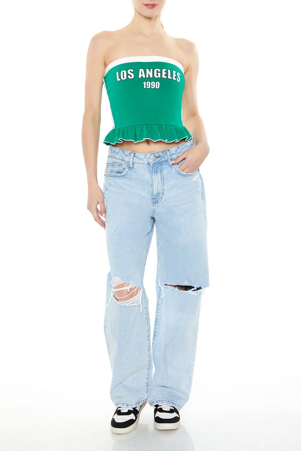 Los Angeles 1990 Ruffle Tube Top - Image 4