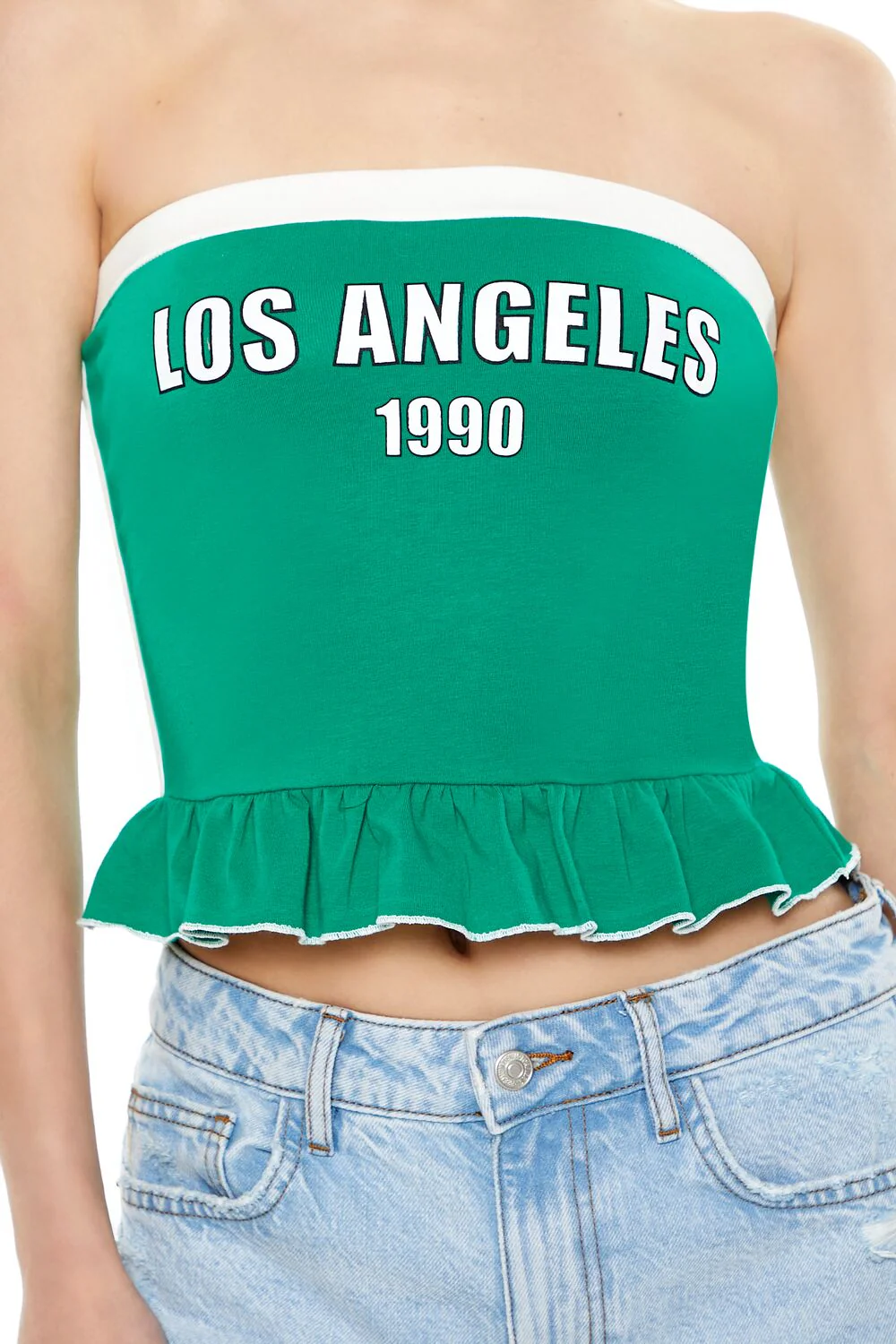 Los Angeles 1990 Ruffle Tube Top - Image 5