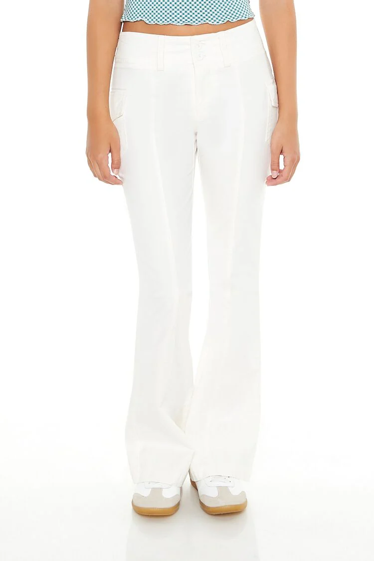 Poplin Flare-Leg Cargo Pants - Image 2