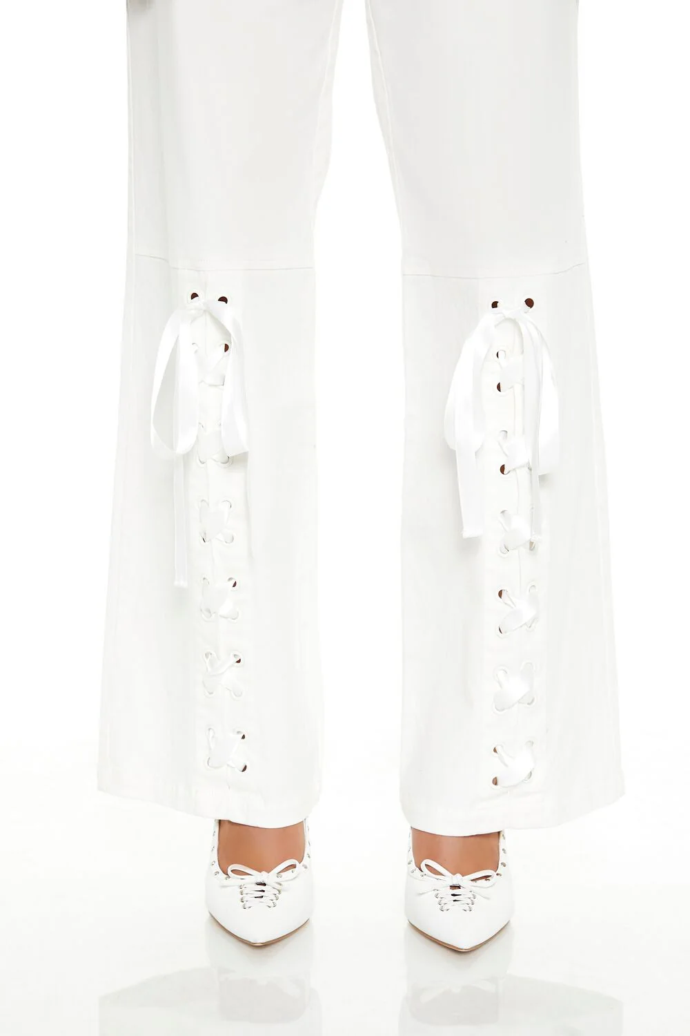 Satin Lace-Up Wide-Leg Pants - Image 6