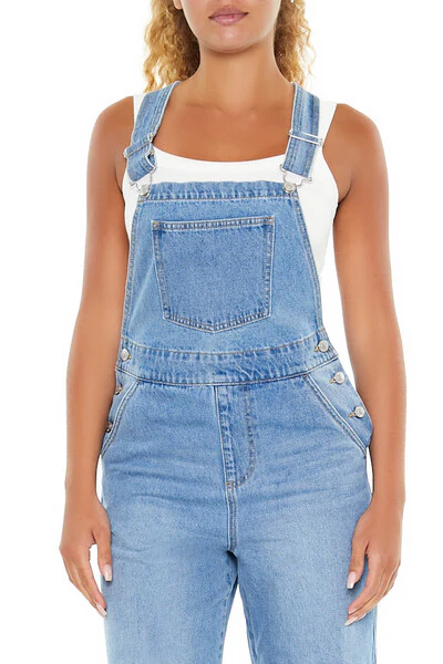 Denim Straight-Leg Overalls - Image 2