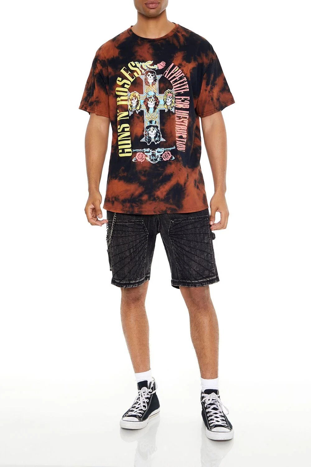 Guns N Roses Bleach Dye Graphic Tee - Image 2