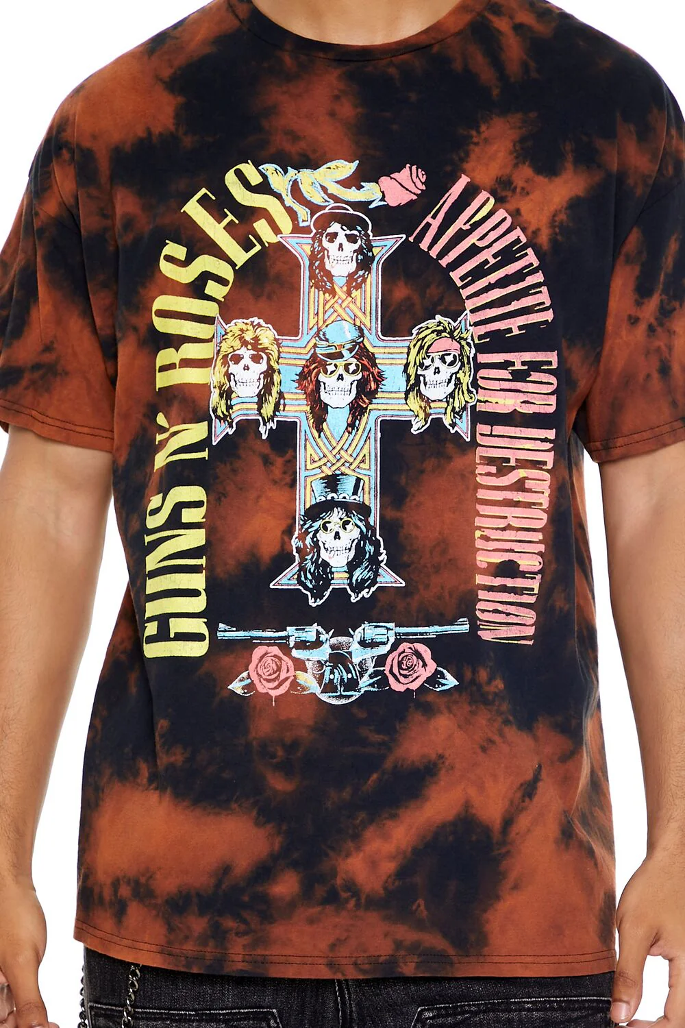 Guns N Roses Bleach Dye Graphic Tee - Image 3
