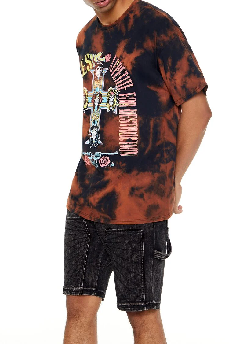 Guns N Roses Bleach Dye Graphic Tee - Image 4