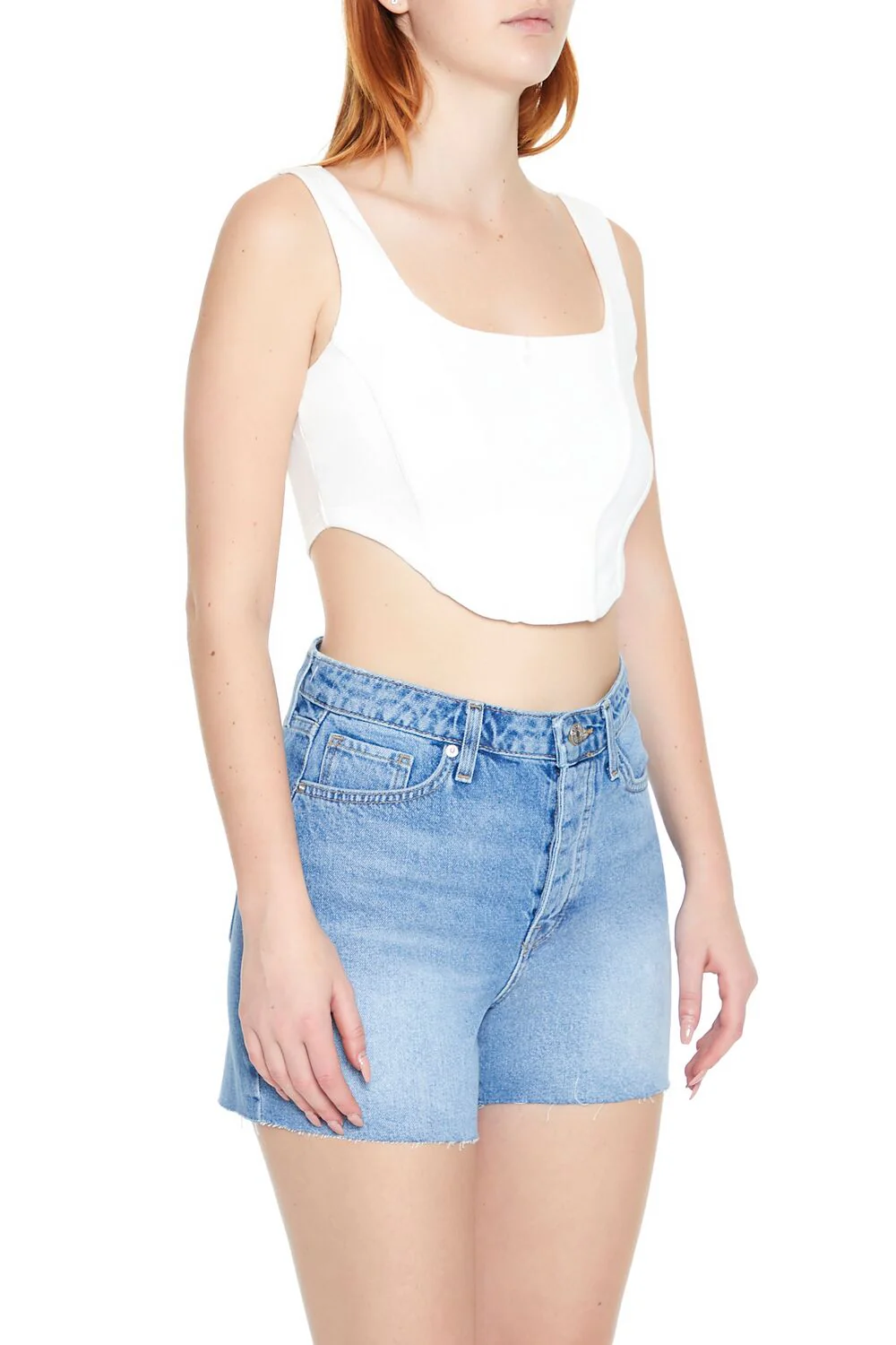 Corset Curved-Hem Crop Top - Image 10