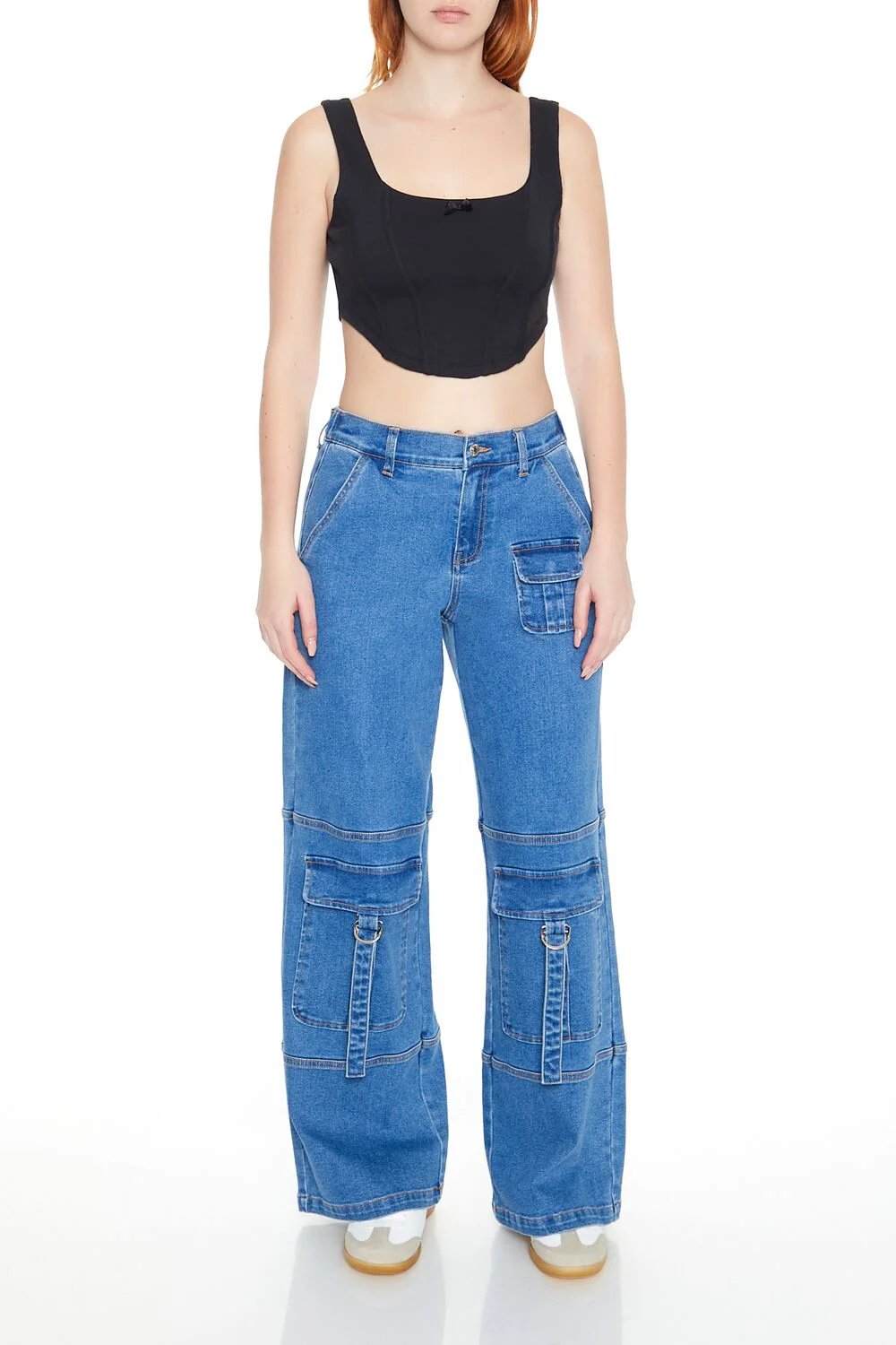 Corset Curved-Hem Crop Top - Image 2