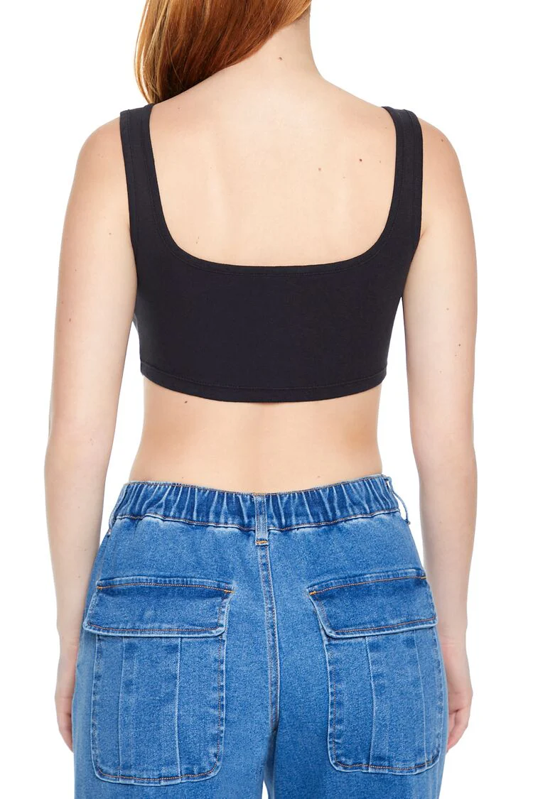 Corset Curved-Hem Crop Top - Image 6